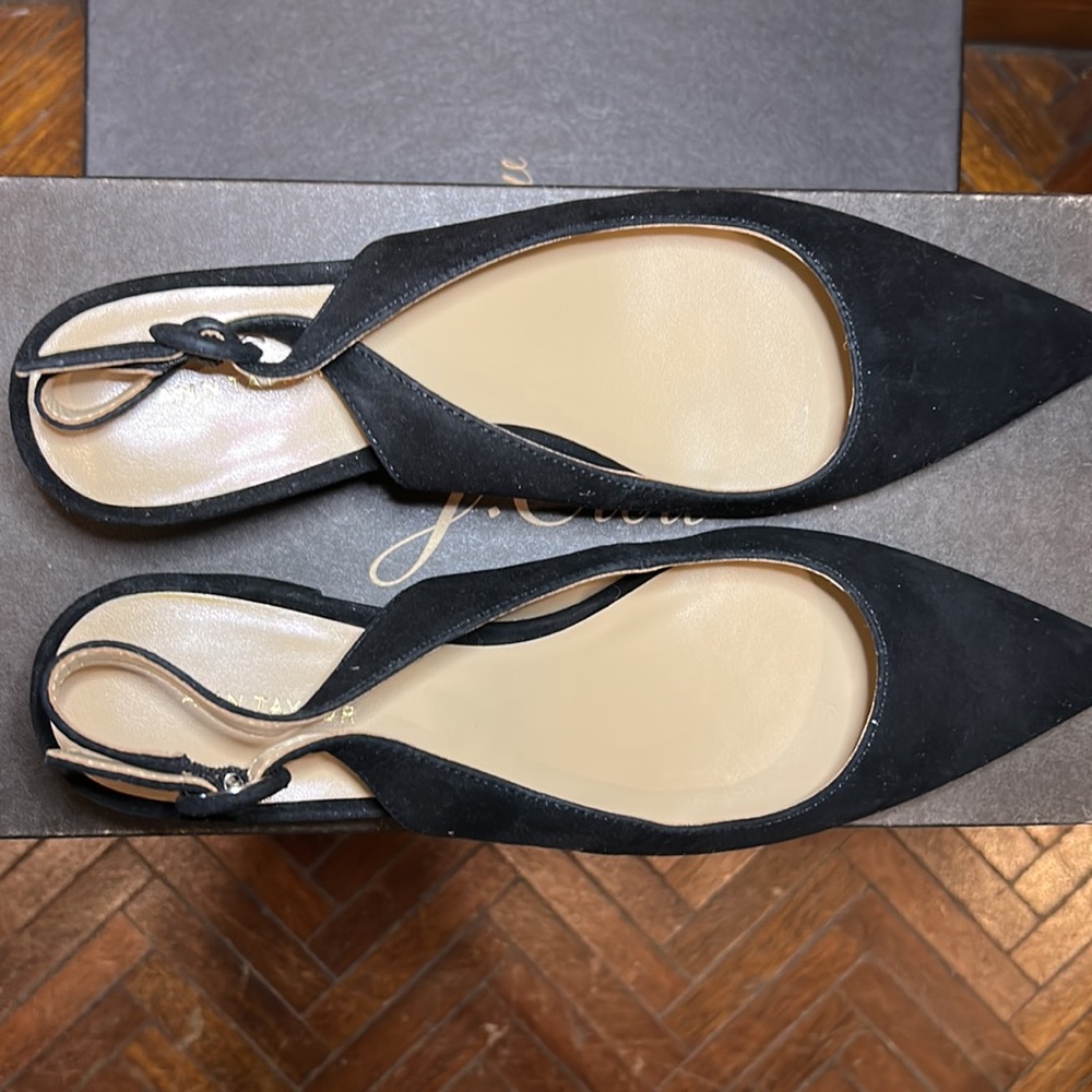 Brand new. Ann Taylor. Black Suede. Heels